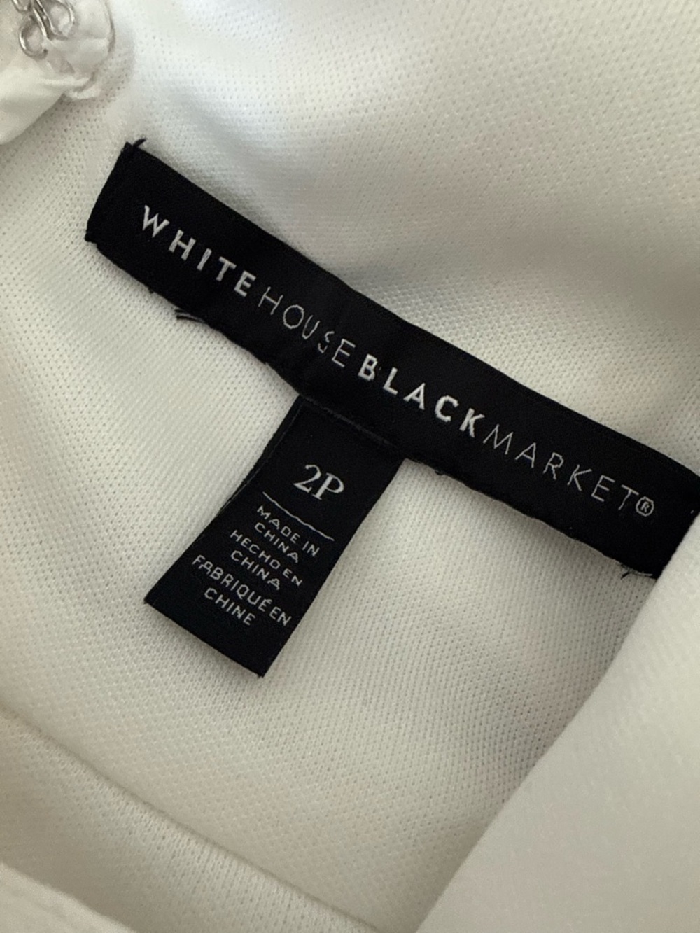 White House Black Market Elegant White Ruched V-Neck Flutter Sleeve Dress - Picture 3 of 3